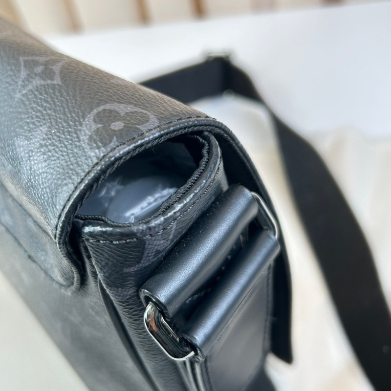 LV路易威登 經典老花包蓋式開合 Eclipse帆布拼牛皮 郵差包斜挎單肩包-19