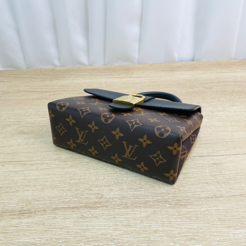 專櫃價3.3折!路易威登/Louis Vuitton locky bb黑拼老花鎖頭包 手提單肩斜挎都可 經典款式 休閒復古-3