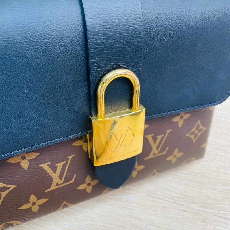 專櫃價3.3折!路易威登/Louis Vuitton locky bb黑拼老花鎖頭包 手提單肩斜挎都可 經典款式 休閒復古-16