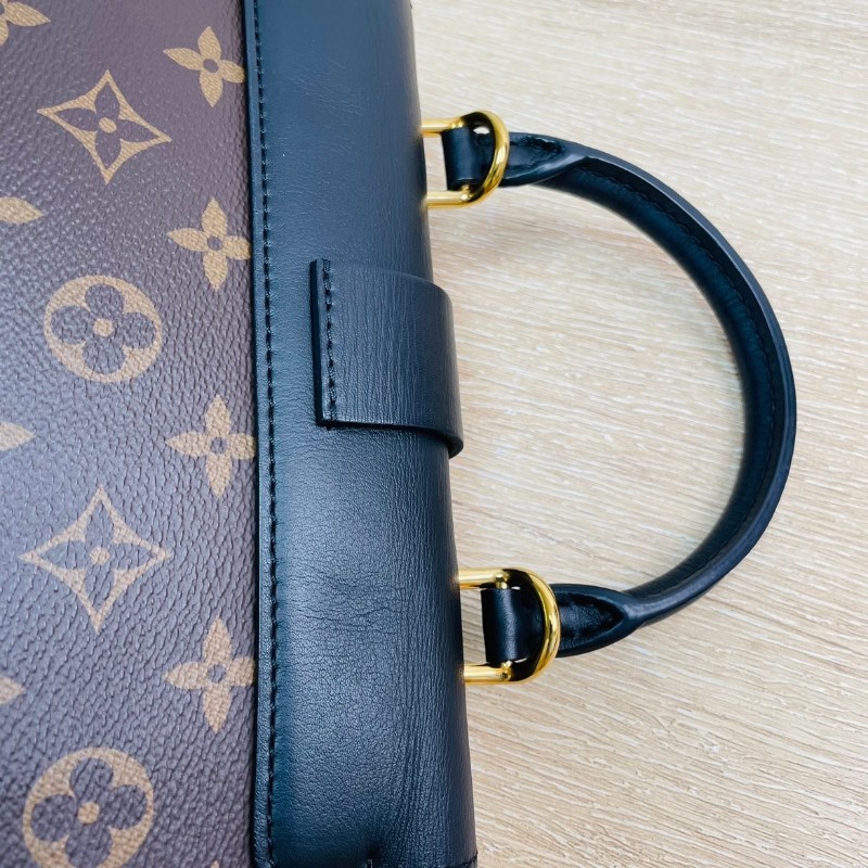 專櫃價3.3折!路易威登/Louis Vuitton locky bb黑拼老花鎖頭包 手提單肩斜挎都可 經典款式 休閒復古-19