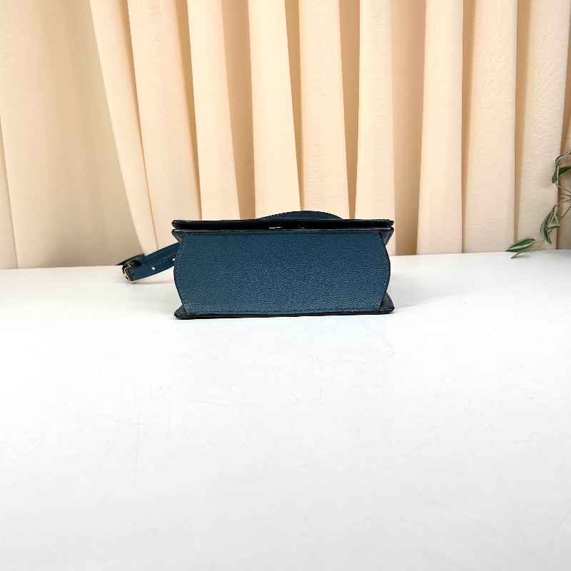 羅意威 LOEWE/羅意威 Barcelona 巴塞羅那倒三角 牛皮 藍色 實用百搭結實耐用-2