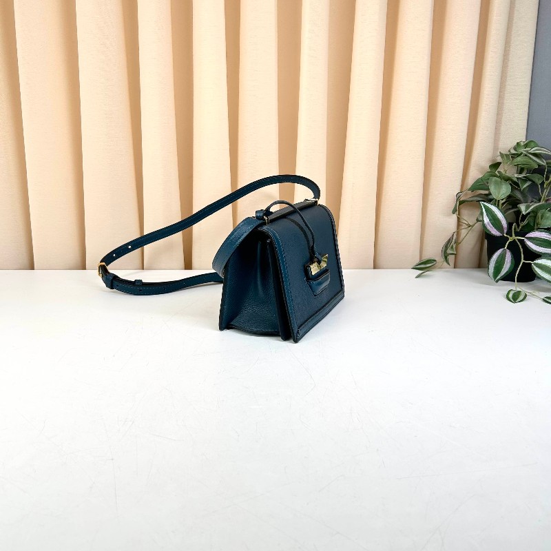 羅意威 LOEWE/羅意威 Barcelona 巴塞羅那倒三角 牛皮 藍色 實用百搭結實耐用-3