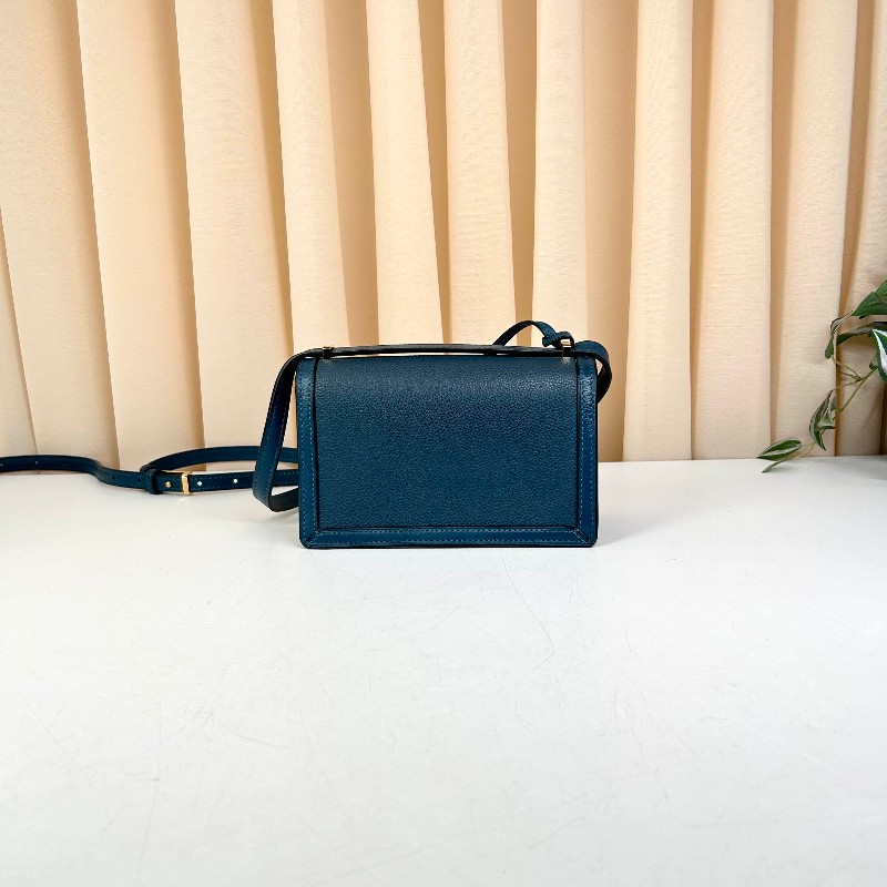 羅意威 LOEWE/羅意威 Barcelona 巴塞羅那倒三角 牛皮 藍色 實用百搭結實耐用-7