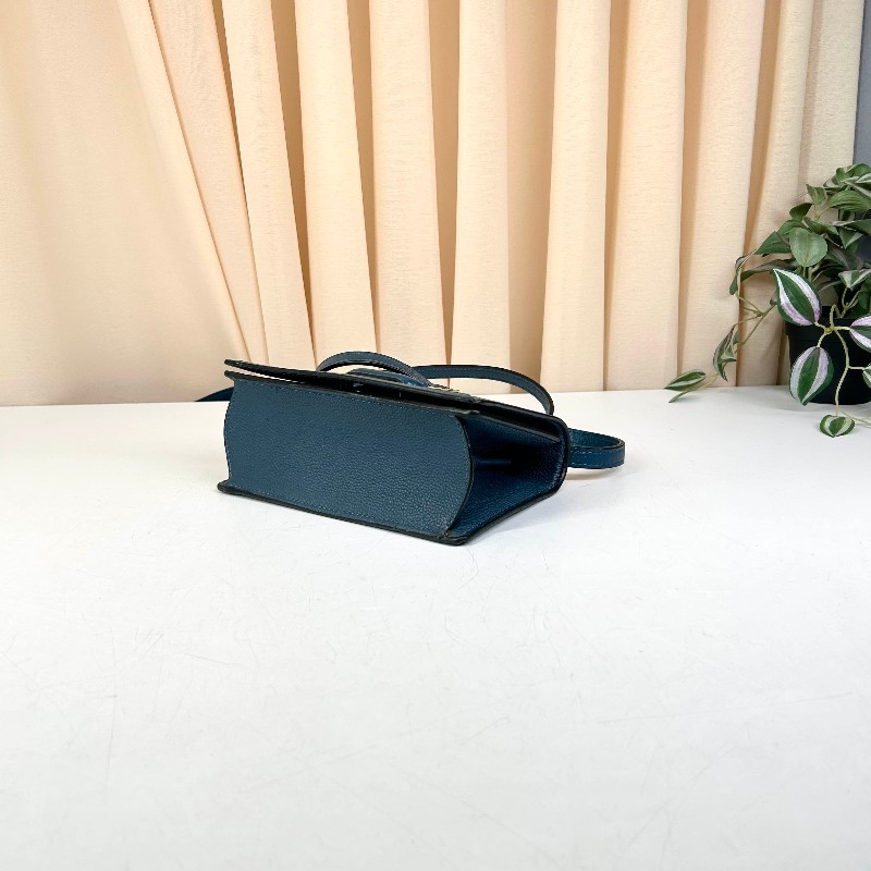 羅意威 LOEWE/羅意威 Barcelona 巴塞羅那倒三角 牛皮 藍色 實用百搭結實耐用-8