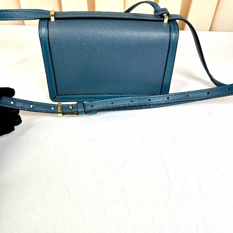 羅意威 LOEWE/羅意威 Barcelona 巴塞羅那倒三角 牛皮 藍色 實用百搭結實耐用-11