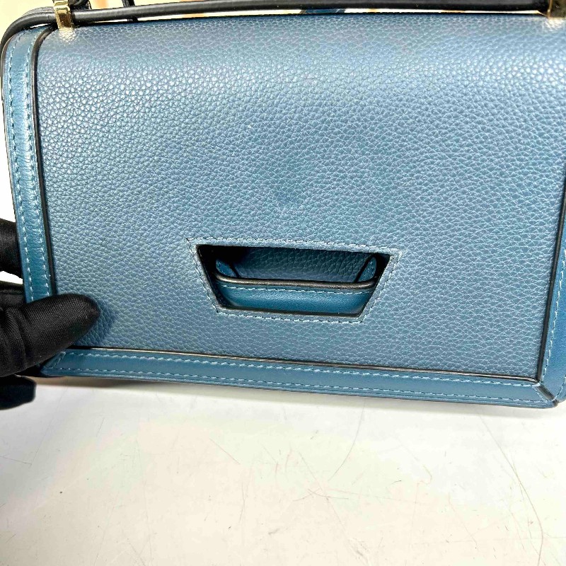 羅意威 LOEWE/羅意威 Barcelona 巴塞羅那倒三角 牛皮 藍色 實用百搭結實耐用-15