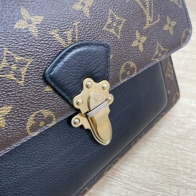 專櫃價2.7折!LOUIS VUITTON Victoire老花 金屬鏈條搭配拼色皮革 腋下包斜挎包單肩包-19