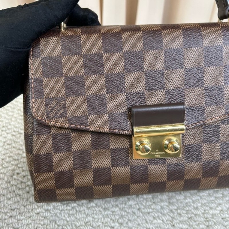 LV路易威登棕棋盤流蘇手提郵差包 有肩帶 可單肩可斜挎可手提 紅色內裡 容量實用 日常百搭-17