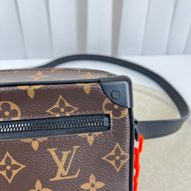 LV路易威登 芯片款 Virgil Mini Soft Trunk橙鏈條老花盒子單肩斜挎包 既有造型又實用可手拿單肩斜挎-10