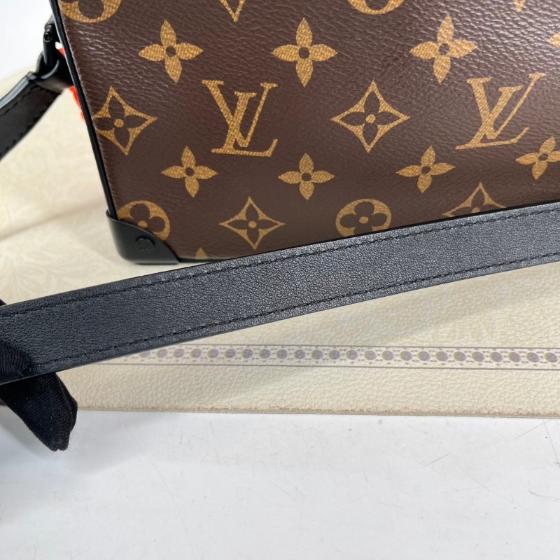 LV路易威登 芯片款 Virgil Mini Soft Trunk橙鏈條老花盒子單肩斜挎包 既有造型又實用可手拿單肩斜挎-16