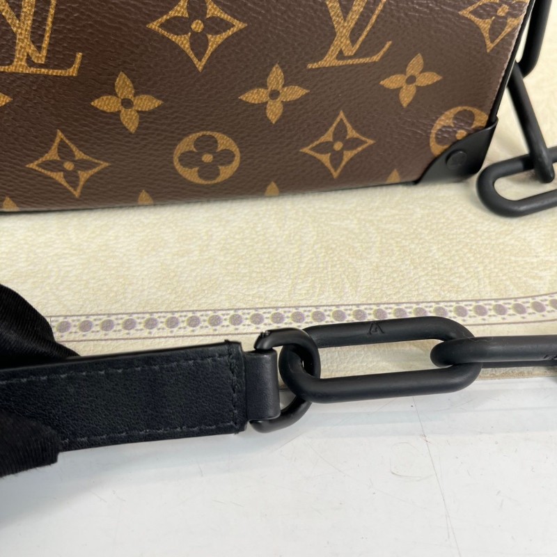 LV路易威登 芯片款 Virgil Mini Soft Trunk橙鏈條老花盒子單肩斜挎包 既有造型又實用可手拿單肩斜挎-17