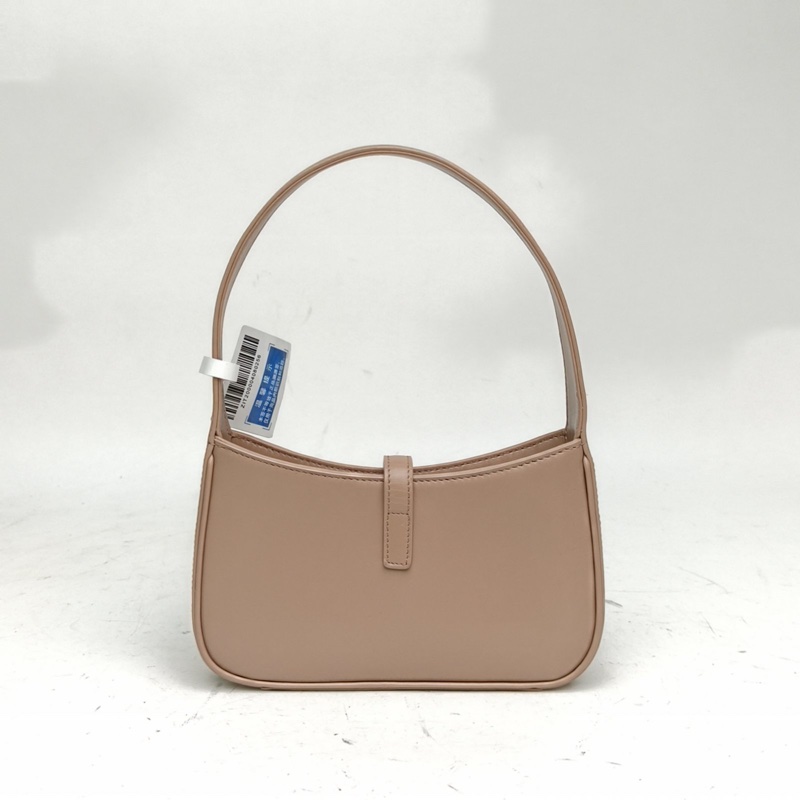 SAINT LAURENT LE5À7HOBO迷你裸粉色牛皮金扣-2
