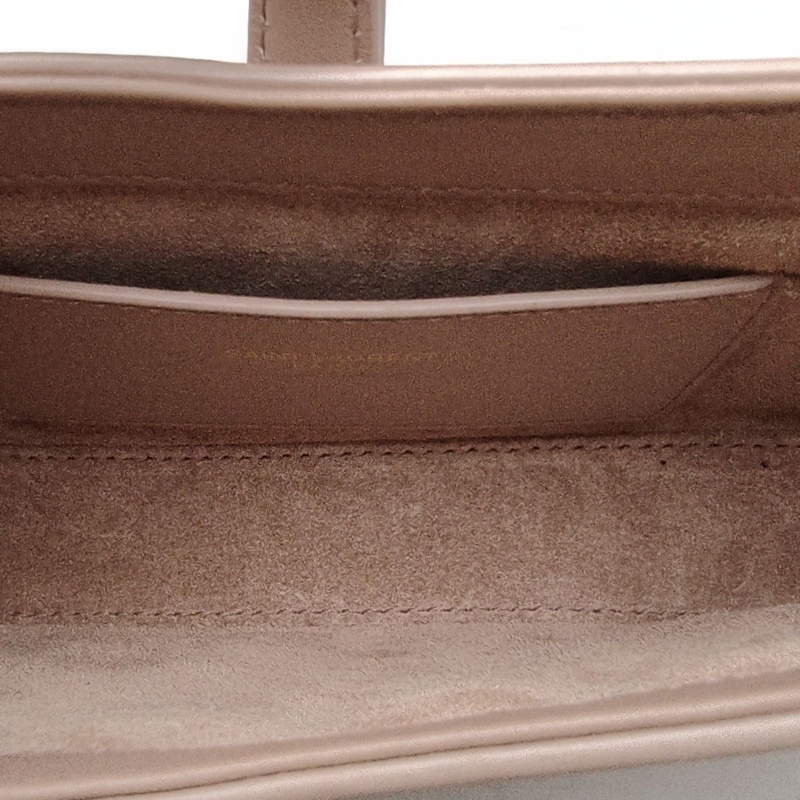 SAINT LAURENT LE5À7HOBO迷你裸粉色牛皮金扣-5