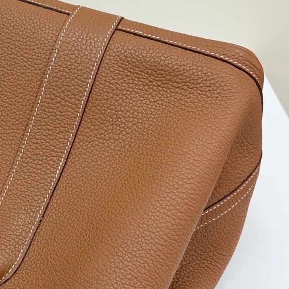 99新 Hermès 愛馬仕花園包 Garden 36 全皮款 金棕色  U刻 附件：小票-4