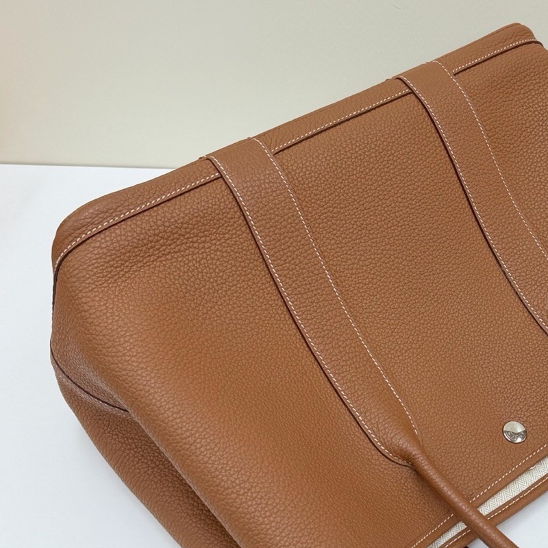 99新 Hermès 愛馬仕花園包 Garden 36 全皮款 金棕色  U刻 附件：小票-5