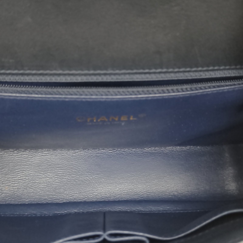 CHANEL 拼色毛呢26開金扣雙C大logo季節款口蓋包中號-4