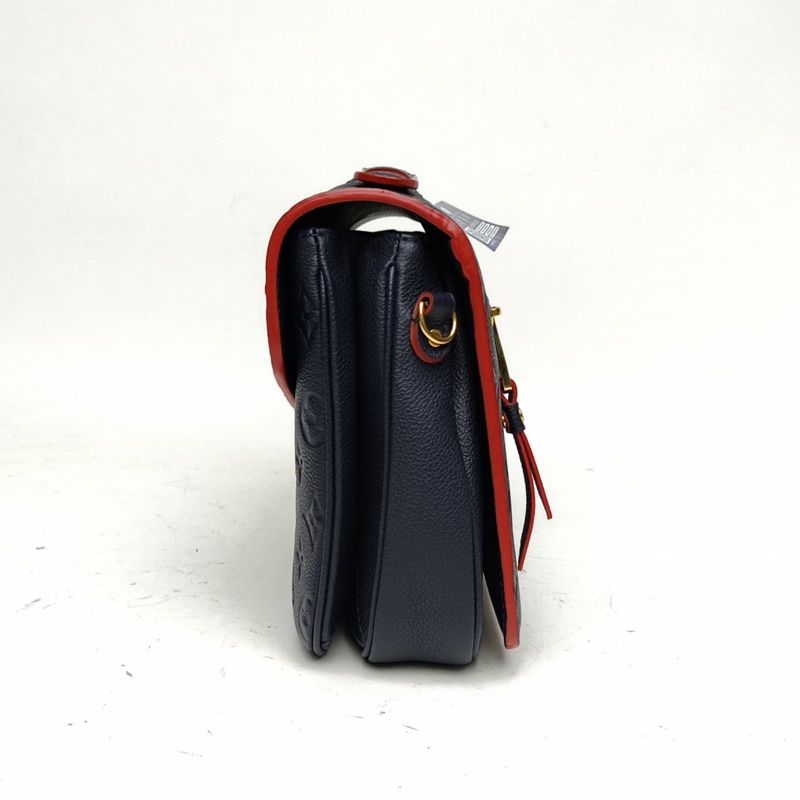 LOUIS VUITTON MetisPochette郵差包藍色牛皮金扣老花壓紋-1