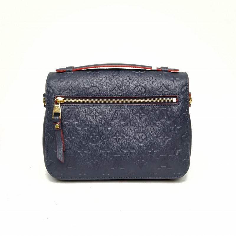 LOUIS VUITTON MetisPochette郵差包藍色牛皮金扣老花壓紋-2