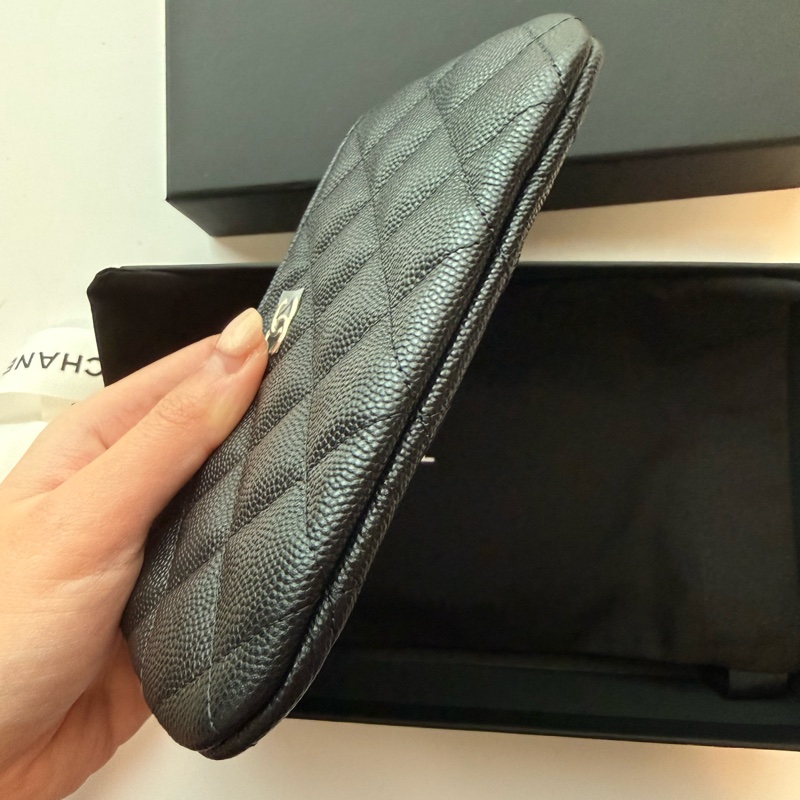 💖Chanel 一字零錢包 黑色金釦荔枝皮💖 全新-1