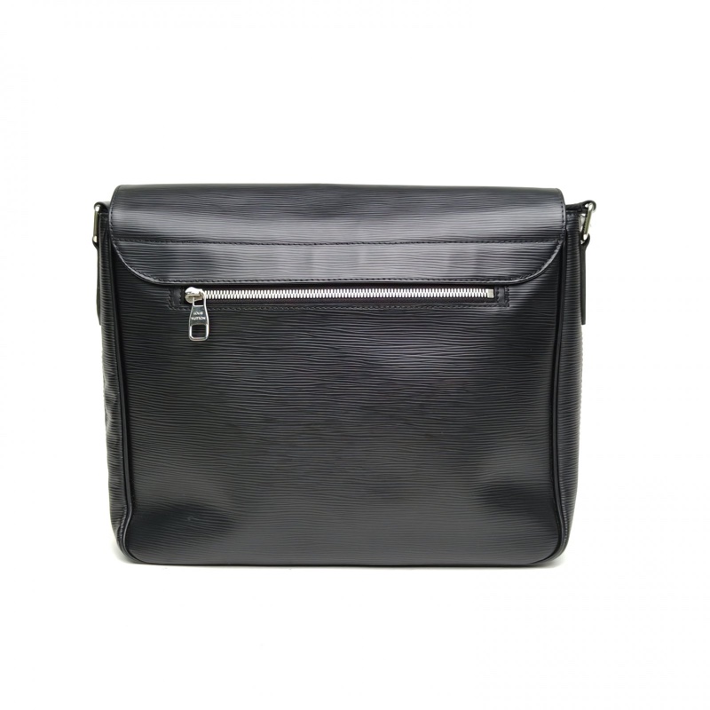 LOUIS VUITTON 黑色EPI水波紋牛皮銀扣郵差包-2