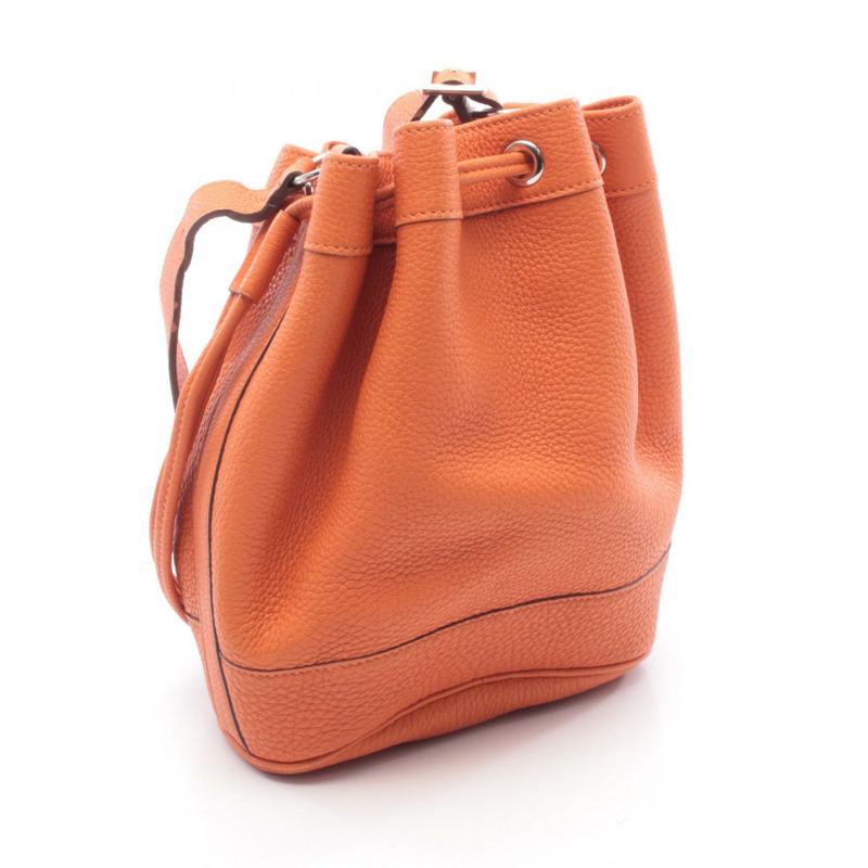 愛馬仕 Market PM 水桶肩背包,Togo 皮革,橙色,SHW,二手,女款 L 碼-1