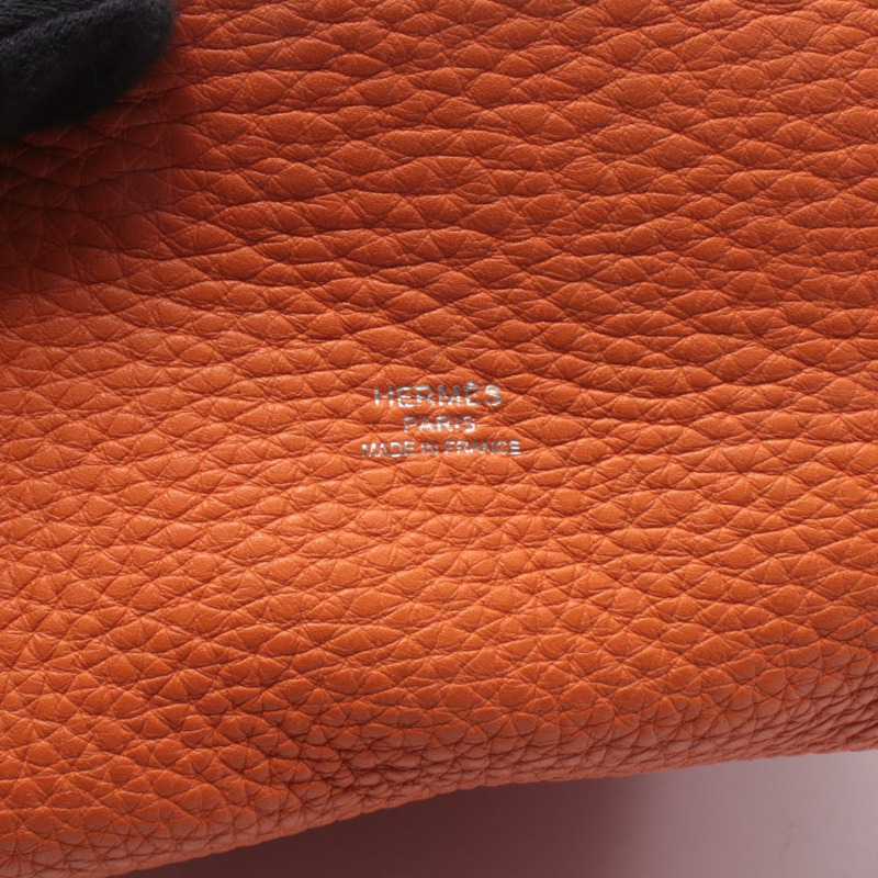 愛馬仕 Market PM 水桶肩背包,Togo 皮革,橙色,SHW,二手,女款 L 碼-3