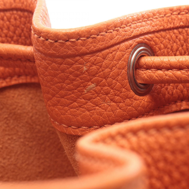 愛馬仕 Market PM 水桶肩背包,Togo 皮革,橙色,SHW,二手,女款 L 碼-5