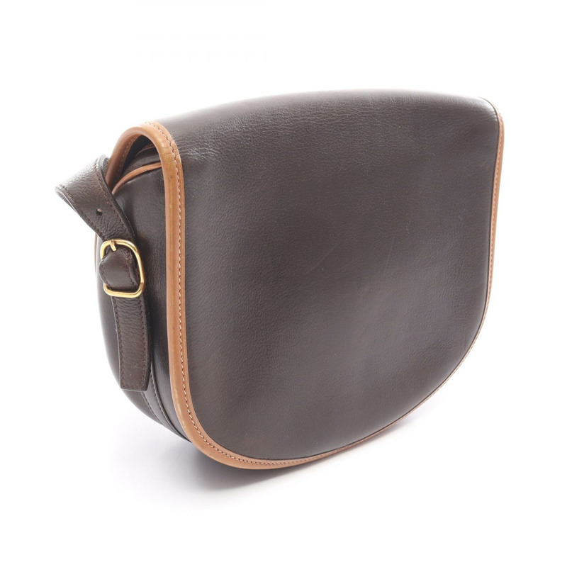 愛馬仕 Balle de Golf 棕色真皮單肩斜背包,金色五金,二手女款-1