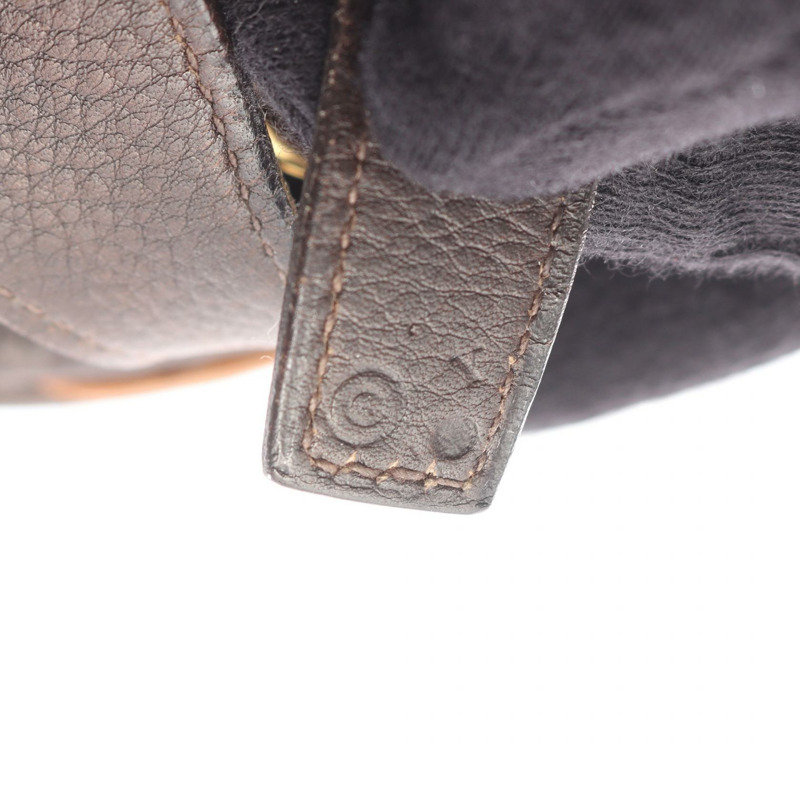 愛馬仕 Balle de Golf 棕色真皮單肩斜背包,金色五金,二手女款-4