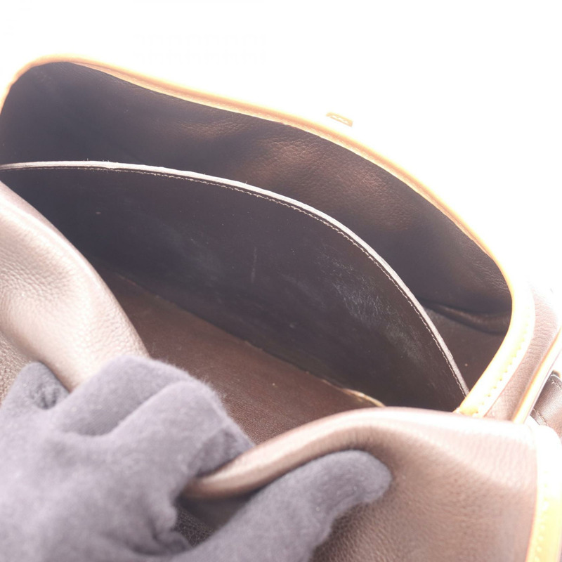 愛馬仕 Balle de Golf 棕色真皮單肩斜背包,金色五金,二手女款-5