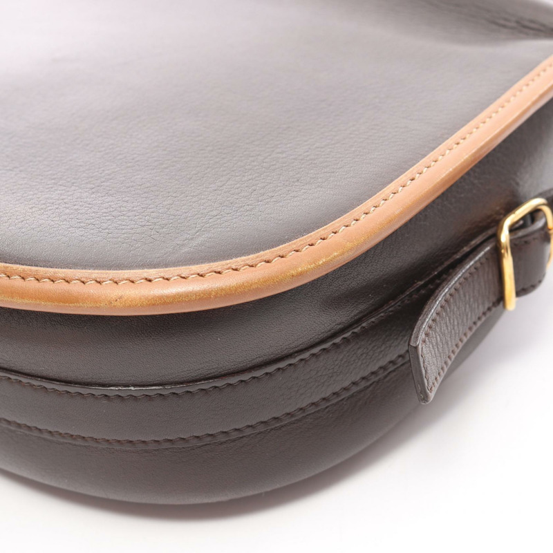 愛馬仕 Balle de Golf 棕色真皮單肩斜背包,金色五金,二手女款-10