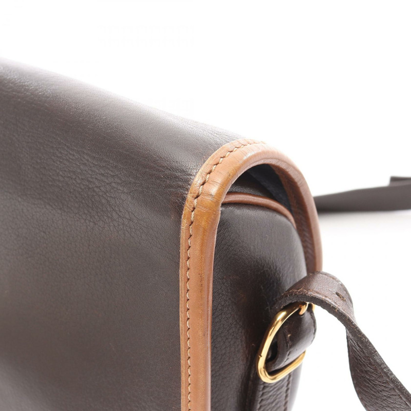 愛馬仕 Balle de Golf 棕色真皮單肩斜背包,金色五金,二手女款-12