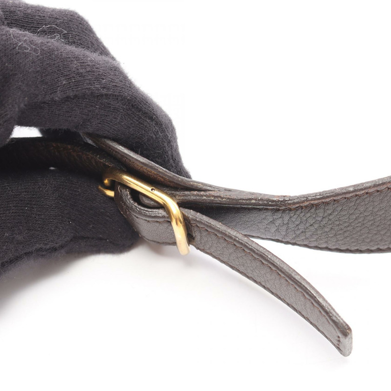 愛馬仕 Balle de Golf 棕色真皮單肩斜背包,金色五金,二手女款-14