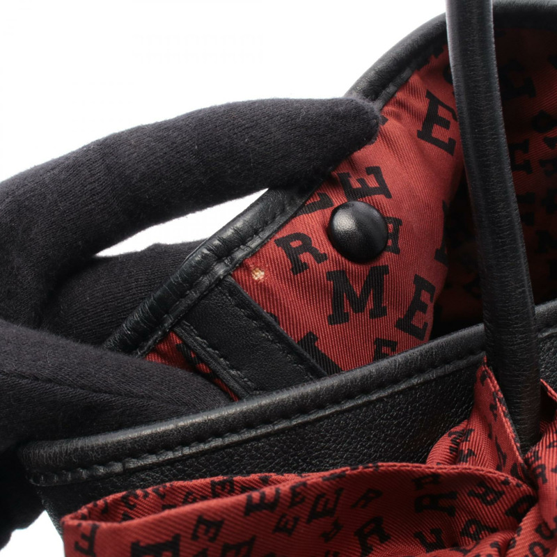 愛馬仕 Garden Twilly TPM 手提包,Swift 皮革,黑色/紅色 SHW,二手女款-5