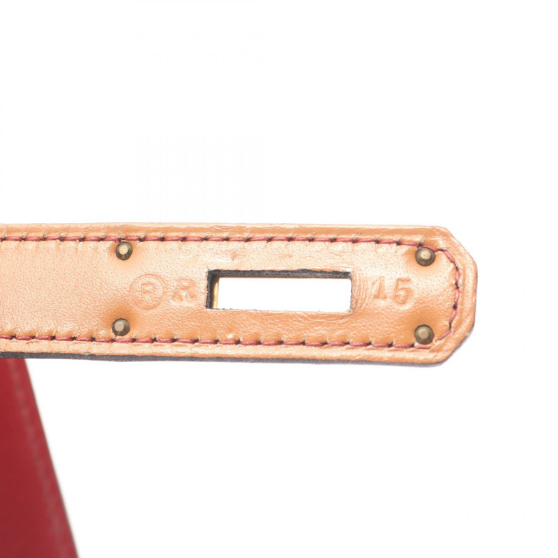 愛馬仕 Kelly 32 三色手提包,Box 小牛皮,霞慕尼色,胭脂紅,金色五金,二手-4