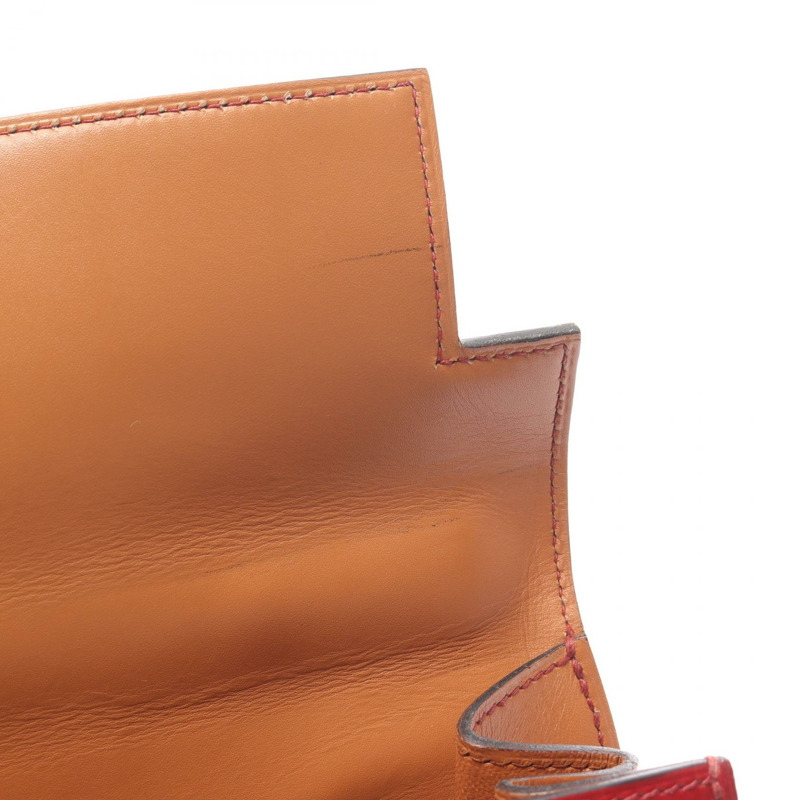 愛馬仕 Kelly 32 三色手提包,Box 小牛皮,霞慕尼色,胭脂紅,金色五金,二手-6