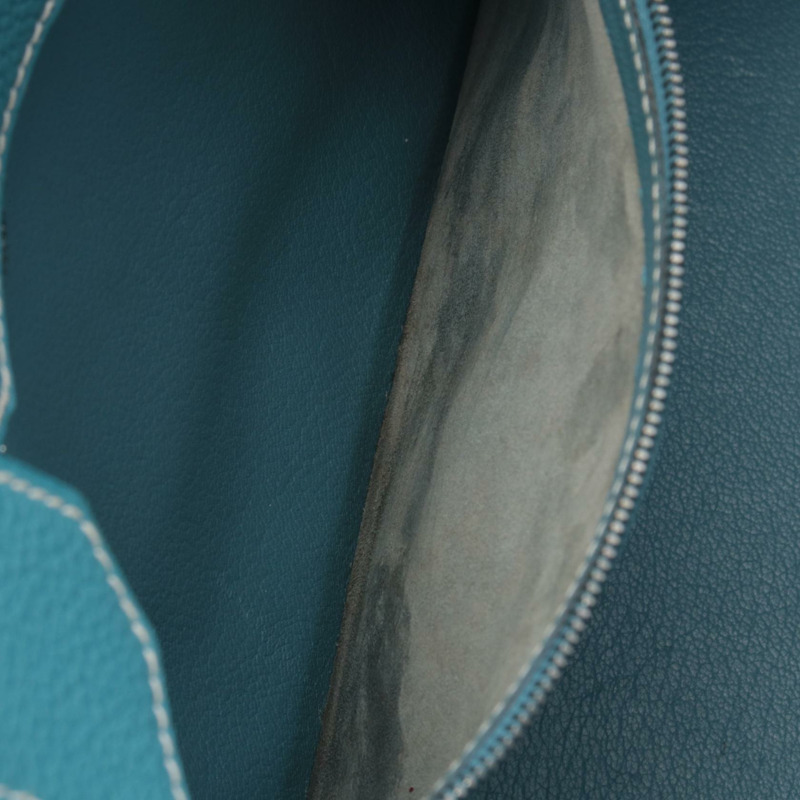 愛馬仕 Birkin 35 手提包,H Togo 皮革,藍色牛仔布,二手,女士,帶五金配件-8