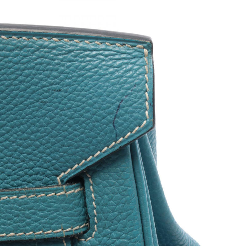 愛馬仕 Birkin 35 手提包,H Togo 皮革,藍色牛仔布,二手,女士,帶五金配件-9