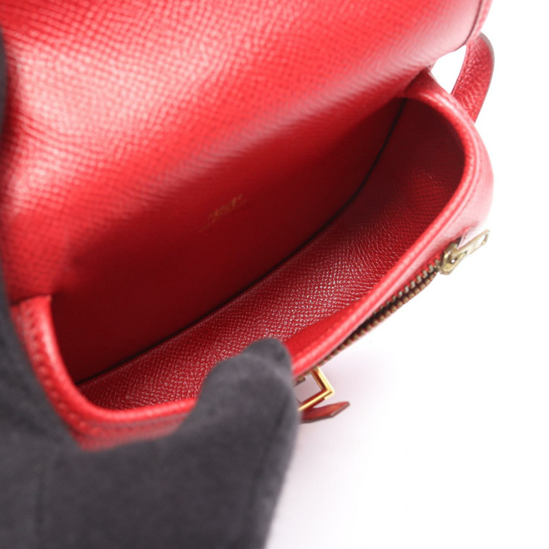 HERMES Balle de Golf 迷你肩斜背包 V Courchevel Rouge Vif 二手 GHW-2