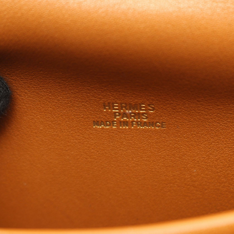 HERMES Balle de Golf 迷你肩斜背包 Gulliver 皮革 金色 GHW-3