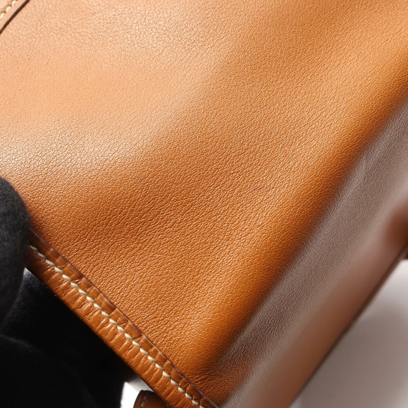 HERMES Balle de Golf 迷你肩斜背包 Gulliver 皮革 金色 GHW-6