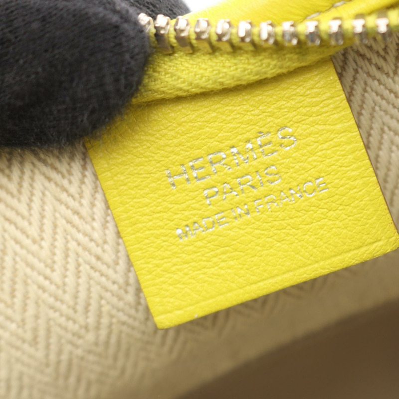 愛馬仕 Masai Cut 32 單肩包,O Swift 皮革,亮黃色,二手,女士款,帶有五金配件-3