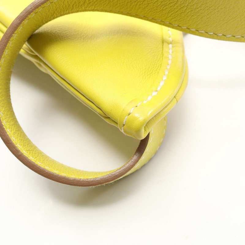 愛馬仕 Masai Cut 32 單肩包,O Swift 皮革,亮黃色,二手,女士款,帶有五金配件-7