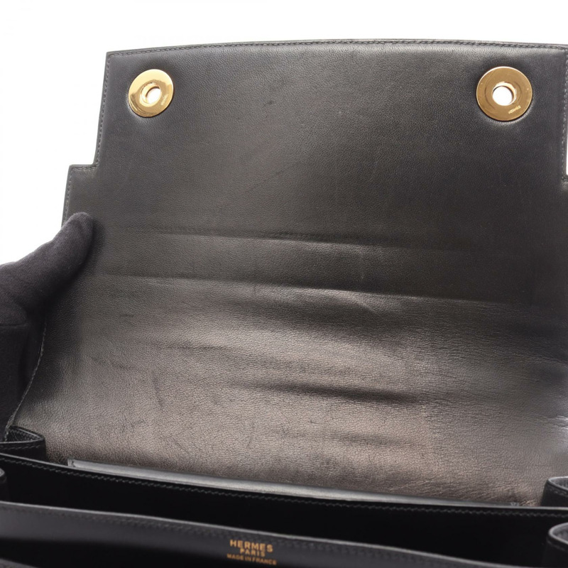 愛馬仕鋼琴包 Box 小牛皮 黑色 GHW 二手 女士 J-6