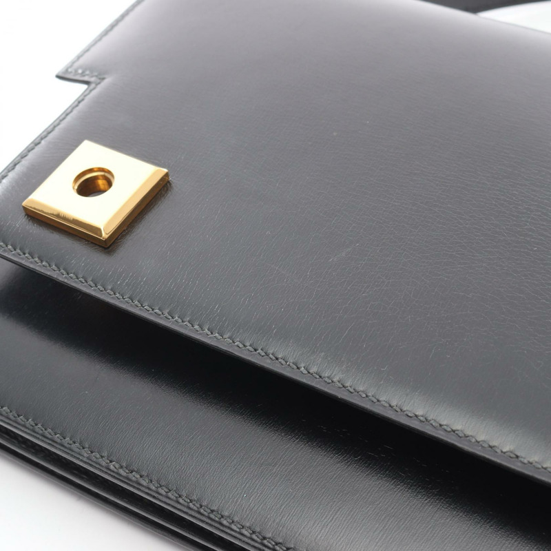 愛馬仕鋼琴包 Box 小牛皮 黑色 GHW 二手 女士 J-13