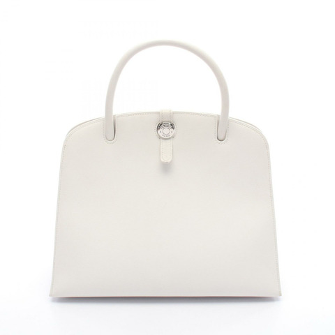愛馬仕 Darvi MM 手提包，粒面皮革，白色，二手，女士款，C SHW