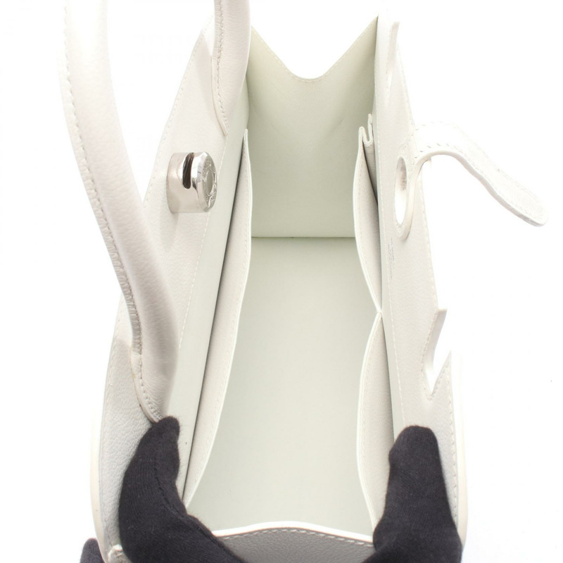 愛馬仕 Darvi MM 手提包,粒面皮革,白色,二手,女士款,C SHW-2