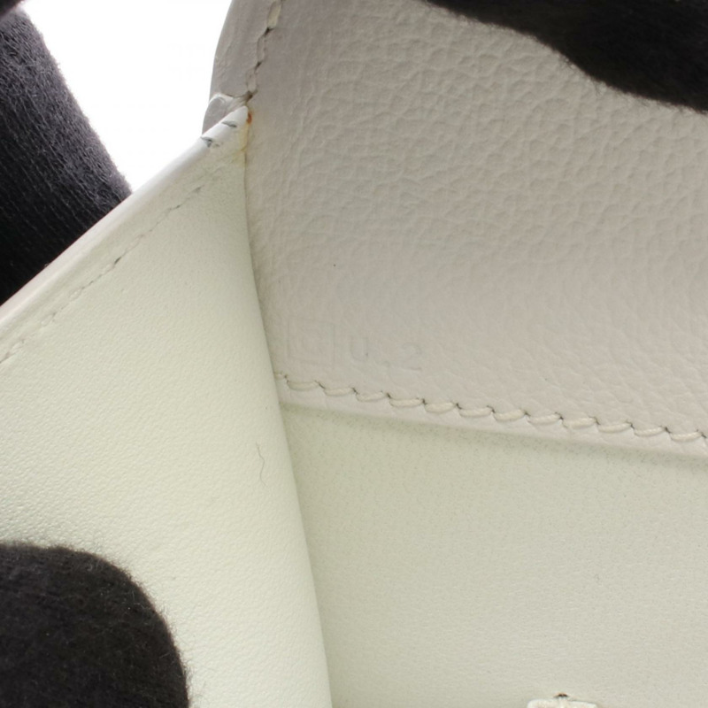 愛馬仕 Darvi MM 手提包,粒面皮革,白色,二手,女士款,C SHW-4