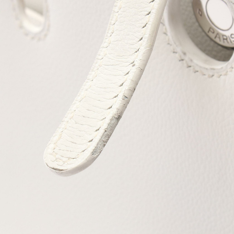 愛馬仕 Darvi MM 手提包,粒面皮革,白色,二手,女士款,C SHW-5