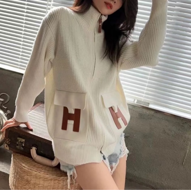 💖Hermes 羊毛 針織 外套 翻蓋口袋H💖 38號 熱門爆款 全新-2